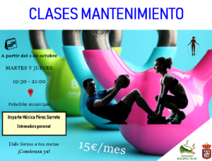 Cartel CLASES MANTENIMIENTO 2