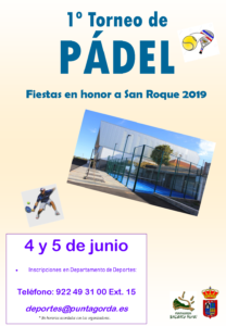 Cartel 1º TORNEO DE PÁDEL San Roque 2019